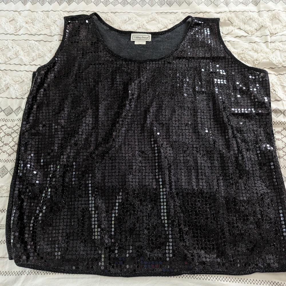 NWT Fitting Image Sequined Tank Top